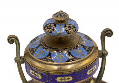 French Victorian Enamel Urn Inkwell