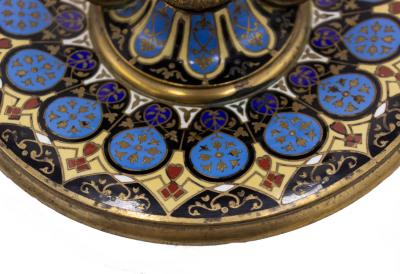 French Victorian Enamel Urn Inkwell