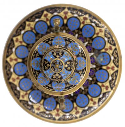 French Victorian Enamel Urn Inkwell