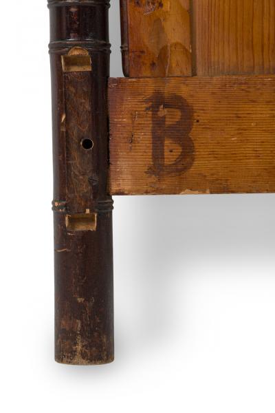 French Victorian Faux Bamboo Wooden Twin Bed