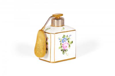 French Victorian Floral Porcelain Perfume Atomizer