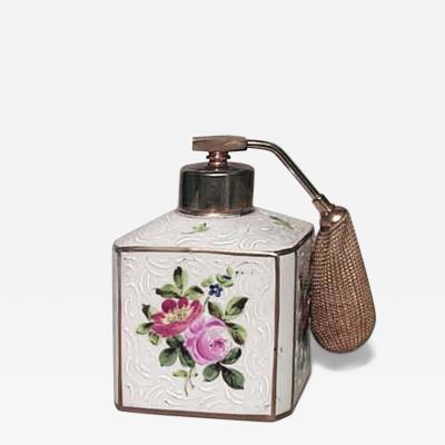French Victorian Floral Porcelain Perfume Atomizer