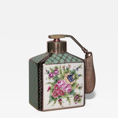 French Victorian Floral Porcelain Perfume Atomizer