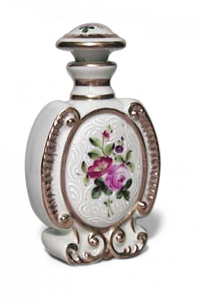French Victorian Floral Porcelain Perfume Bottle