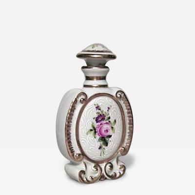 French Victorian Floral Porcelain Perfume Bottle