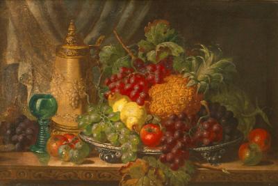 French Victorian Fruit Platter Still Life