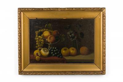French Victorian Fruit and Vase Still Life