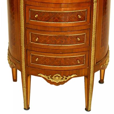 French Victorian Fruitwood Demilune Chest