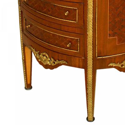 French Victorian Fruitwood Demilune Chest