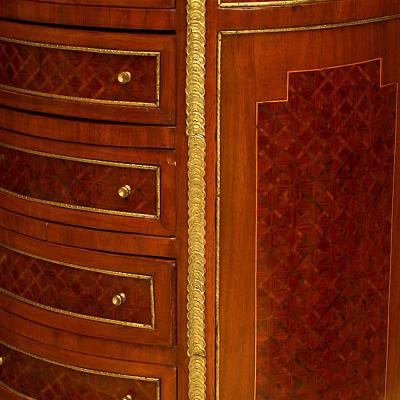 French Victorian Fruitwood Demilune Chest