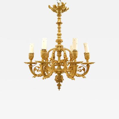 French Victorian Gilt Bronze Chandelier