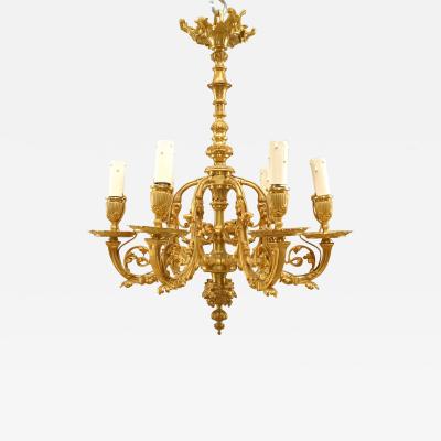 French Victorian Gilt Bronze Chandelier