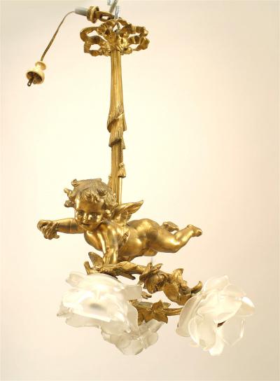 French Victorian Gilt Bronze Chandelier