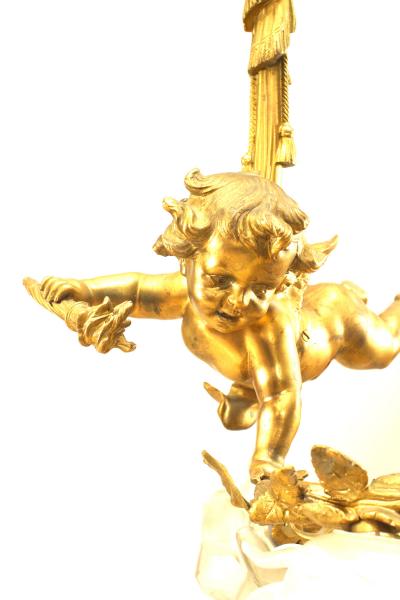 French Victorian Gilt Bronze Chandelier