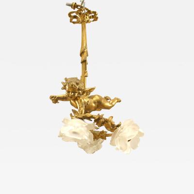 French Victorian Gilt Bronze Chandelier