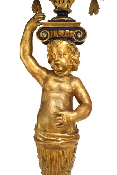 French Victorian Gilt Cupid Pedestals