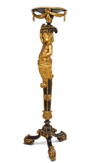 French Victorian Gilt Cupid Pedestals