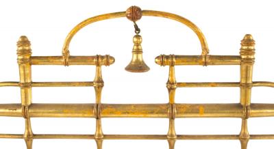 French Victorian Gilt Faux Bamboo Fire Screen