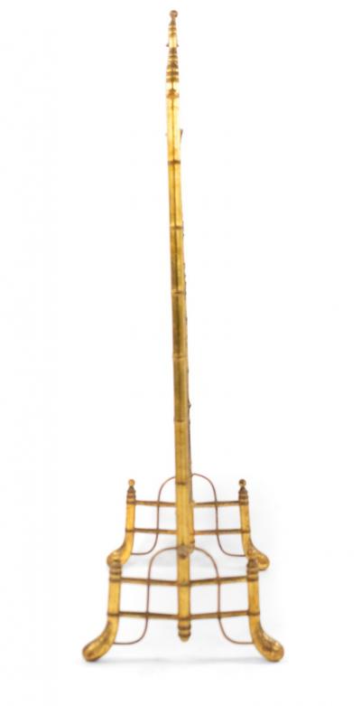 French Victorian Gilt Faux Bamboo Fire Screen