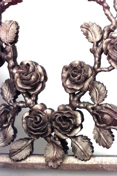 French Victorian Gilt Floral Console Table with Pier Mirror