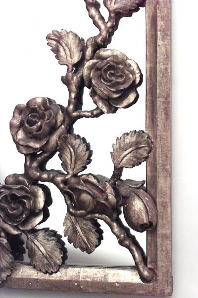 French Victorian Gilt Floral Console Table with Pier Mirror