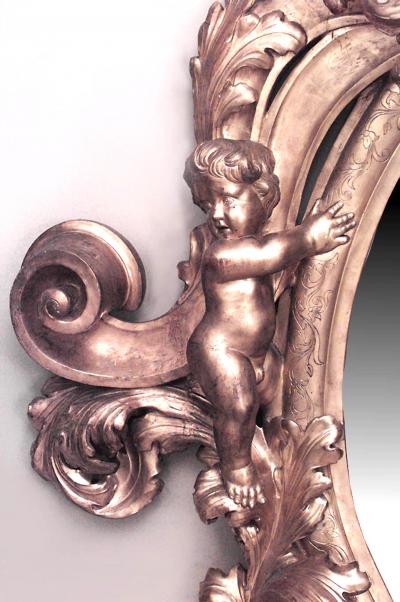 French Victorian Gilt Monumental Wall Mirror