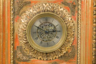 French Victorian Gilt and Painted Wall Clock