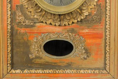 French Victorian Gilt and Painted Wall Clock