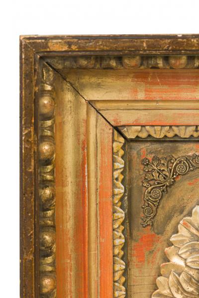 French Victorian Gilt and Painted Wall Clock