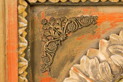 French Victorian Gilt and Painted Wall Clock
