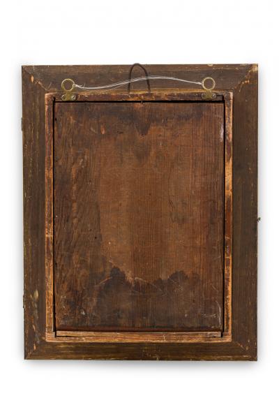 French Victorian Gilt and Painted Wall Clock