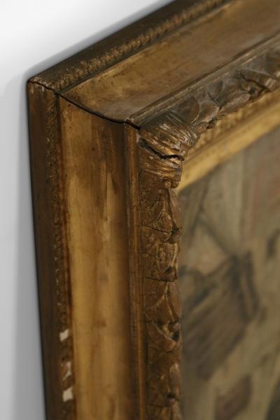 French Victorian Giltwood Framed Oil Painting of a Middle Eastern Street Scene