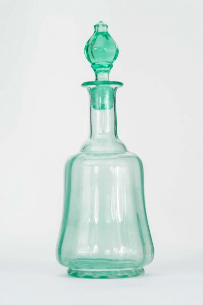 French Victorian Green Glass Decanter