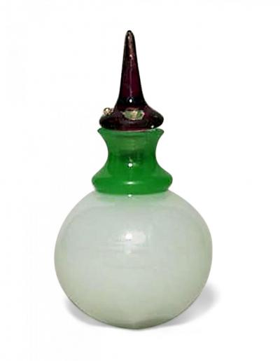 French Victorian Green Opaline Perfume Bottle