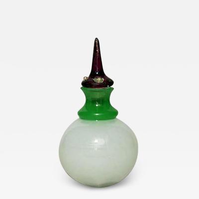 French Victorian Green Opaline Perfume Bottle