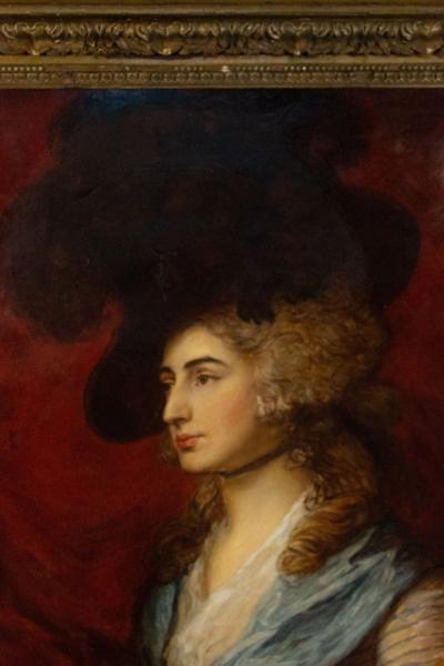 French Victorian Lady with a Black Hat Portrait