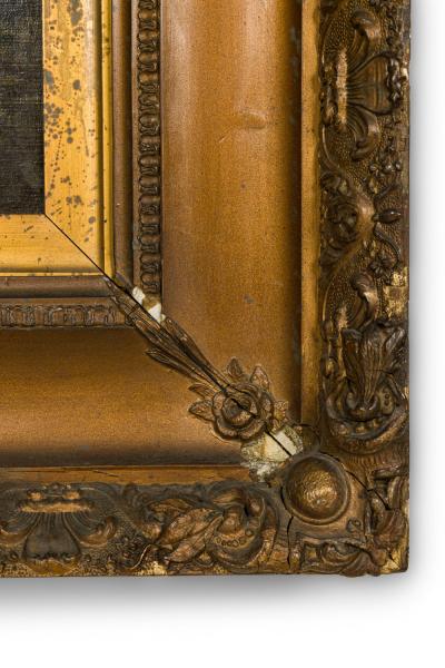 French Victorian Landscape of House by Two Waterfalls