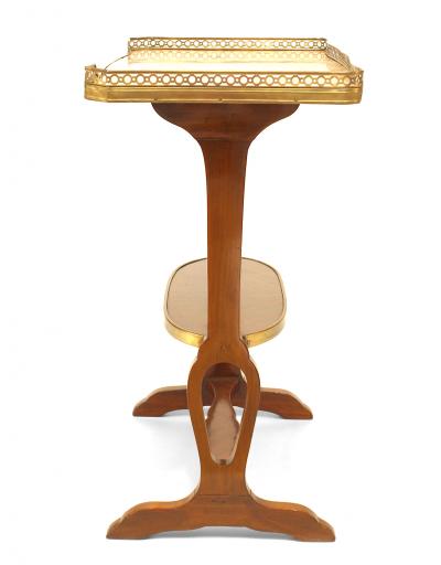 French Victorian Mahogany Marble Top End Table