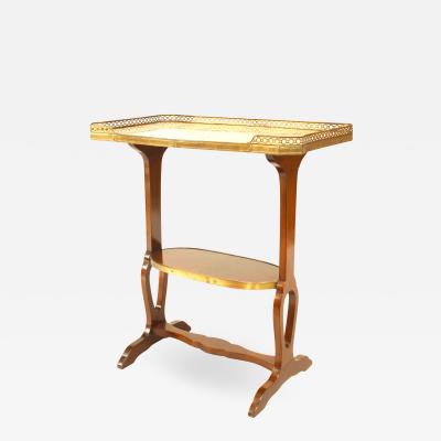 French Victorian Mahogany Marble Top End Table