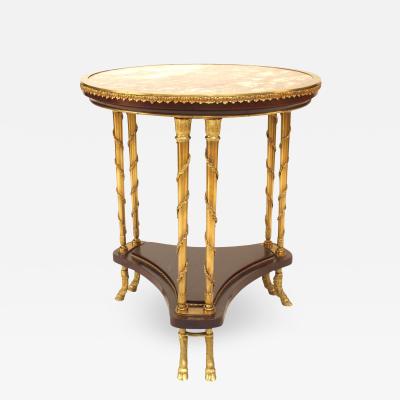 French Victorian Mahogany and Bronze End Table