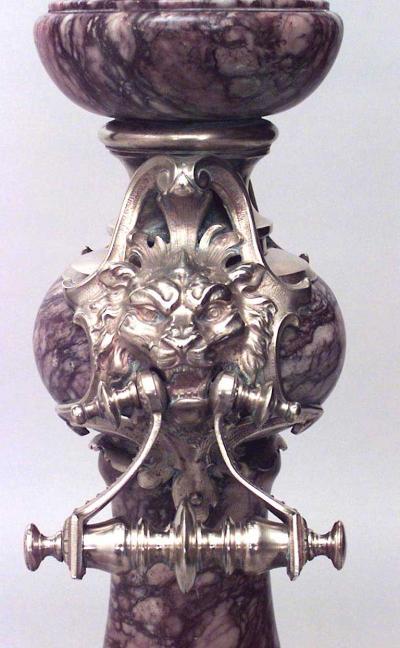 French Victorian Marble and Bronze Floor Lamp