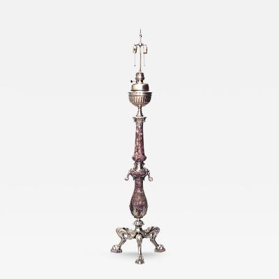 French Victorian Marble and Bronze Floor Lamp