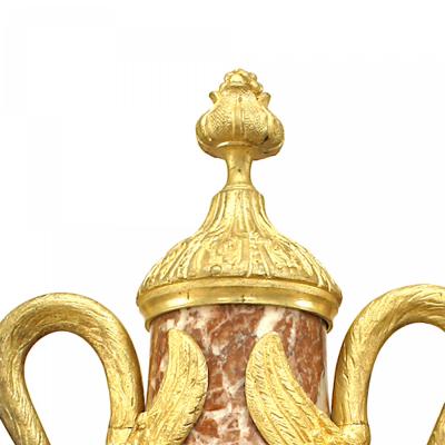French Victorian Marble and Bronze Urn