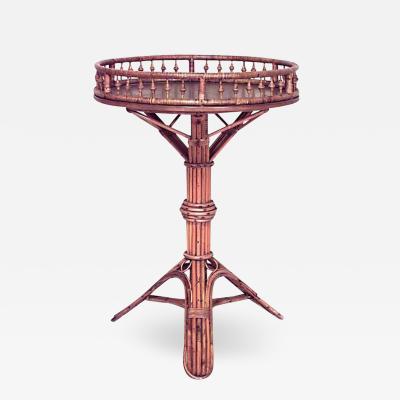 French Victorian Natural Wicker End Table