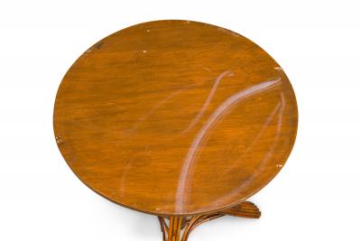 French Victorian Natural rattan and wicker trim End Table