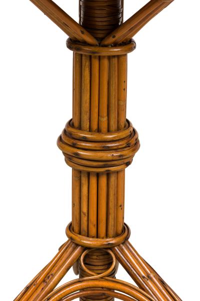 French Victorian Natural rattan and wicker trim End Table