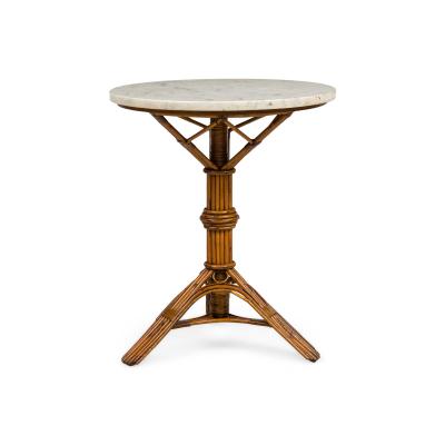 French Victorian Natural rattan and wicker trim End Table