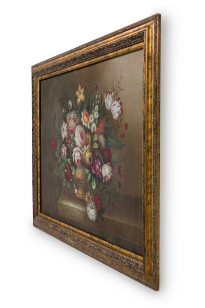 French Victorian Oil On Canvas Painting Titled Still Life 1 