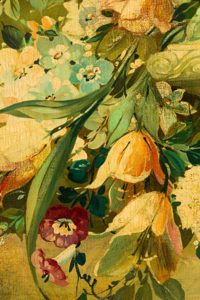 French Victorian Painting of a Bouquet of Flowers