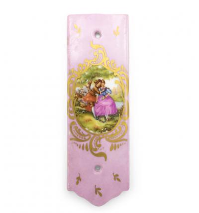 French Victorian Porcelain Figure Scene Wall Plaques